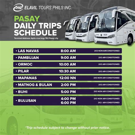 elavil bus terminal pasay|Check our daily trips schedules .